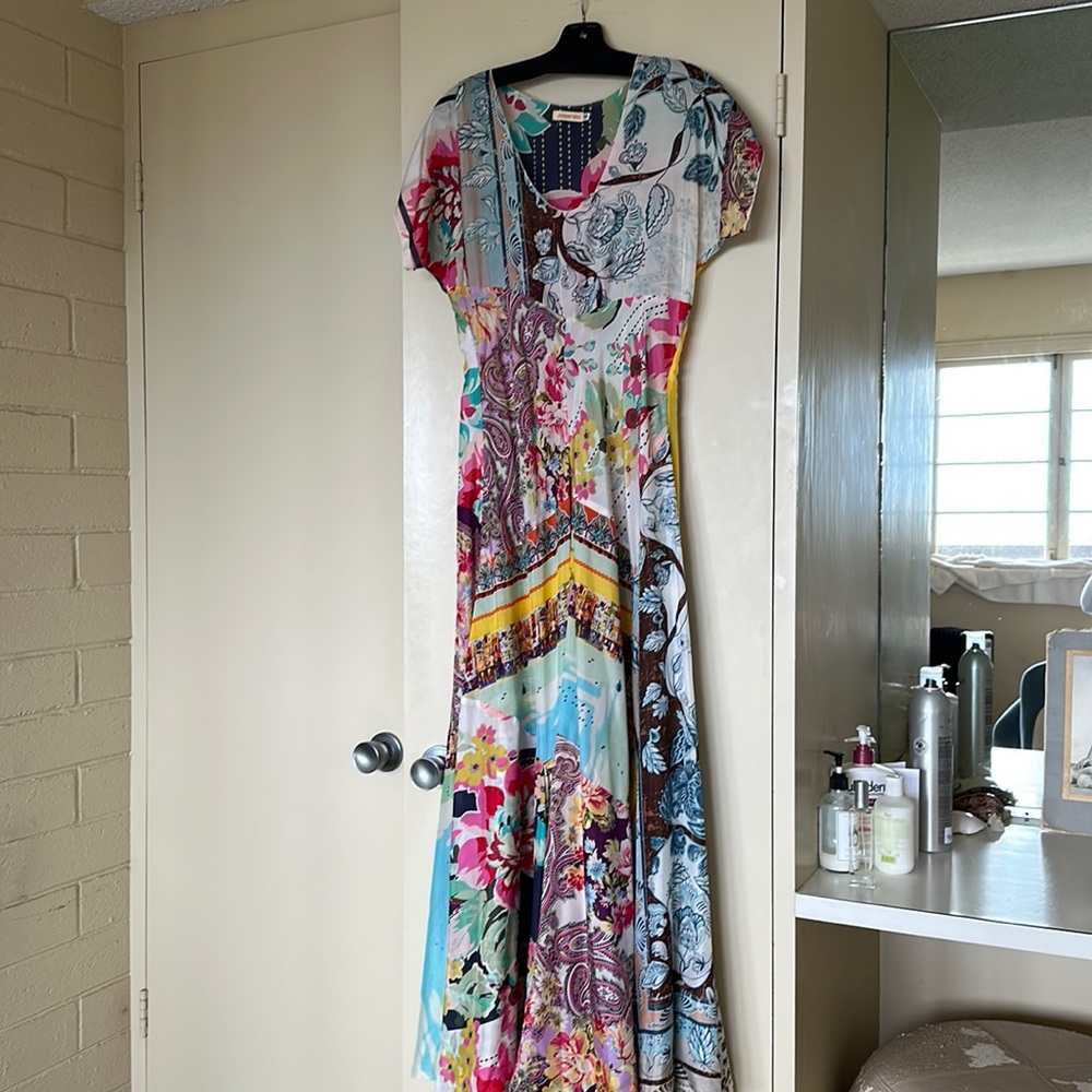 Johnny Was Patchwork Floral Maxi Dress
